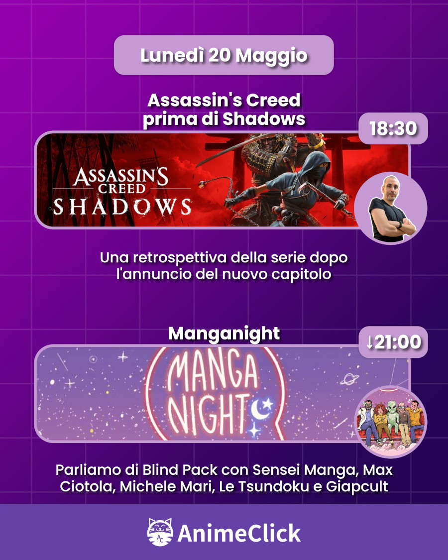 AnimeClick su Twitch: programma dal 20 al 26 maggio AnimeClick su Twitch: programma dal 20 al 26 maggio